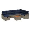 vidaXL Ensemble de canap&eacute; de jardin 9 pc Gris polyrotin