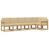 vidaXL Ensemble de canap&eacute;s d'ext&eacute;rieur 6 pcs Blanc et Beige Polyester