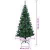 vidaXL Sapin de No&euml;l artificiel pr&eacute;-&eacute;clair&eacute; Vert 180 cm PVC et m&eacute;tal