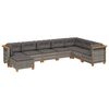 vidaXL Salon de jardin 8 pcs avec coussins gris r&eacute;sine tress&eacute;e