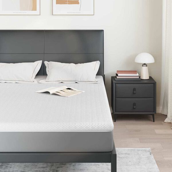 vidaXL Surmatelas Blanc 140 x 200 cm Tissu Jacquard