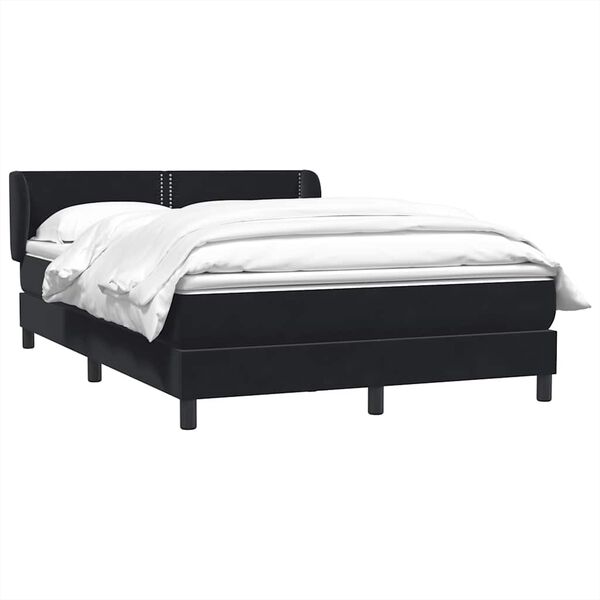 vidaXL Sommier &agrave; lattes de lit avec matelas noir 160x210 cm velours
