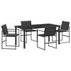 vidaXL Ensemble de salle &agrave; manger pour jardin 5 pcs Noir