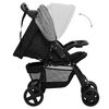vidaXL Poussette pour b&eacute;b&eacute; 2-en-1 Gris clair et noir Acier