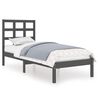 vidaXL Cadre de lit Gris Bois massif 90x190 cm Simple