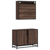 vidaXL Ensemble de meubles de salle de bain 2 pcs Ch&ecirc;ne marron
