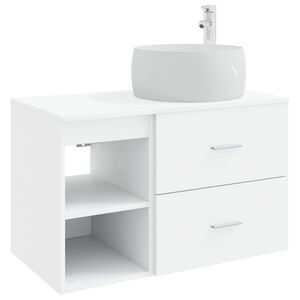 vidaXL Ensemble de mobilier de salle de bain 2 pc Blanc