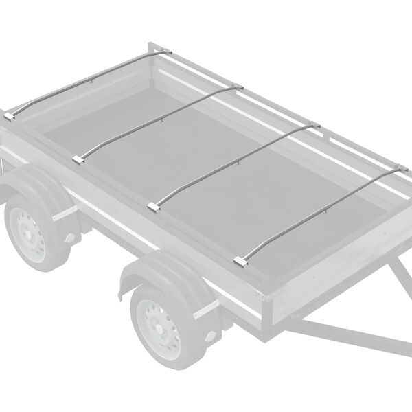 vidaXL adapt&eacute; pour support de tarpaulin plat 4 pcs Argent 100-145 cm