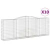 vidaXL Paniers &agrave; gabions arqu&eacute;s 10 pcs 400x50x140/160 cm Fer galvanis&eacute;