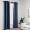 vidaXL Rideaux occultants Aspect lin avec &oelig;illets 2 pcs Bleu 140x245cm