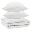 vidaXL Duvet toutes saisons avec oreiller 3 pi&egrave;ces Blanc Microfibre
