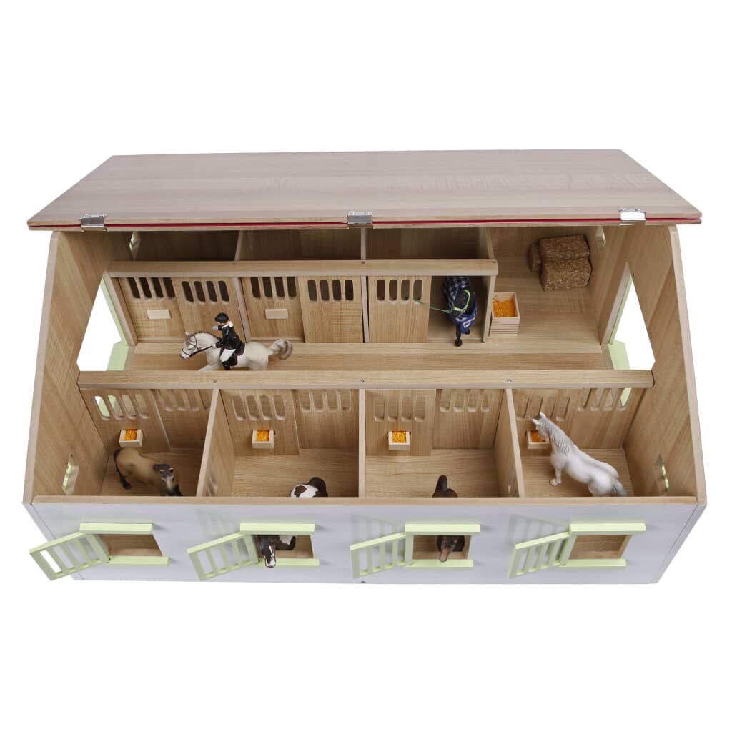 Écurie En Bois Kids Globe - 7 Boxes - Échelle 1:24 - Pour Figurines Schleich