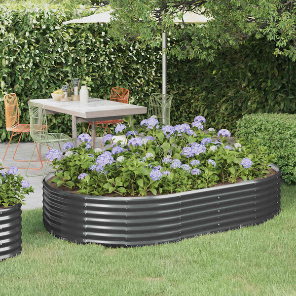vidaXL Lit surélevé de jardin Acier galvanisé Anthracite