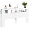 vidaXL Tête de lit à LED blanc 200x18,5x103,5 cm bois d'ingénierie