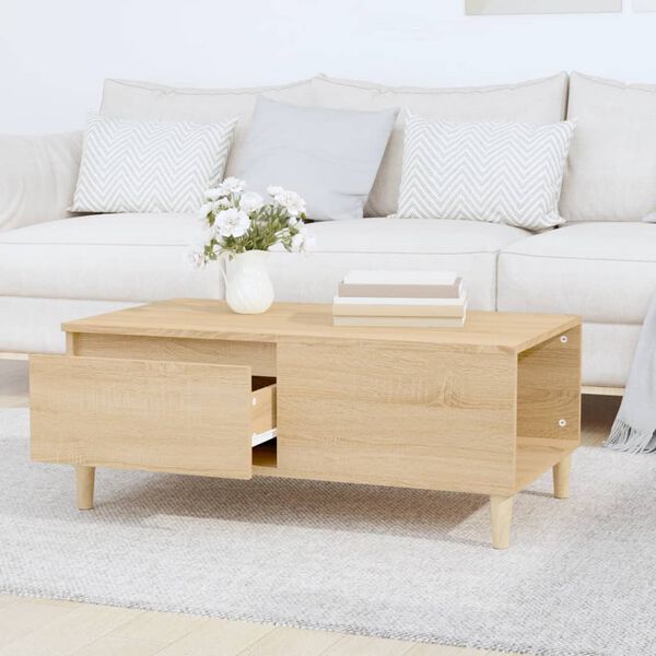 vidaXL Table basse Chêne sonoma 90x50x36,5 cm Bois d'ingénierie