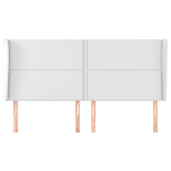 vidaXL T&ecirc;te de lit avec oreilles Blanc 203x23x118/128 cm Similicuir