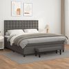 vidaXL Sommier &agrave; lattes de lit avec matelas Gris 160x200 cm Similicuir