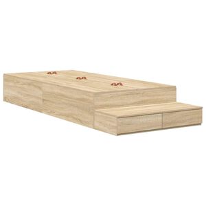 vidaXL Cadre de lit avec rangement avec tiroir Ch&ecirc;ne Sonoma 80 cm