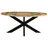 vidaXL Table &agrave; manger ronde 175x75 cm Bois de r&eacute;cup&eacute;ration massif
