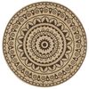 vidaXL Tapis fait &agrave; la main Jute avec imprim&eacute; marron fonc&eacute; 150 cm