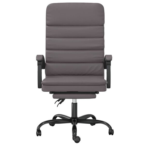 vidaXL Fauteuil de massage inclinable de bureau Gris Similicuir