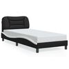 vidaXL Cadre de lit sans matelas Hvar noir et blanc 90x200 cm similicuir