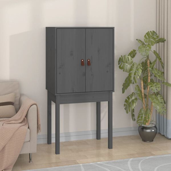 vidaXL Buffet haut Gris 60x40x120 cm Bois massif de pin
