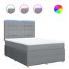 vidaXL Sommier &agrave; lattes de lit avec matelas Gris clair 160x200cm Tissu