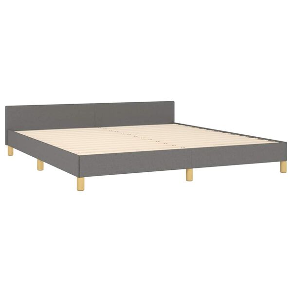 vidaXL Cadre de lit sans matelas gris fonc&eacute; 180x200 cm tissu