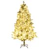 vidaXL Sapin de Noël pré-éclairé avec neige floquée/cônes 195cm PVC/PE