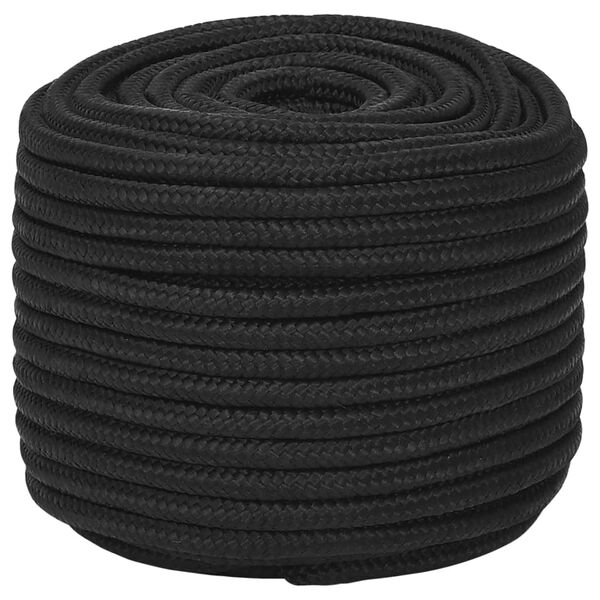 vidaXL Corde de bateau Noir complet 14 mm 100 m Polypropyl&egrave;ne