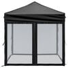 vidaXL Tente de réception pliable avec parois Noir 2x2 m