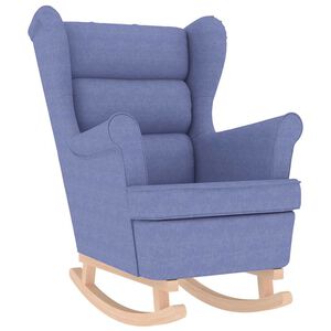 vidaXL Chaise &agrave; bascule bleu jean 74x90x102 cm tissu