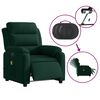 vidaXL Fauteuil inclinable de massage &eacute;lectrique vert fonc&eacute; velours