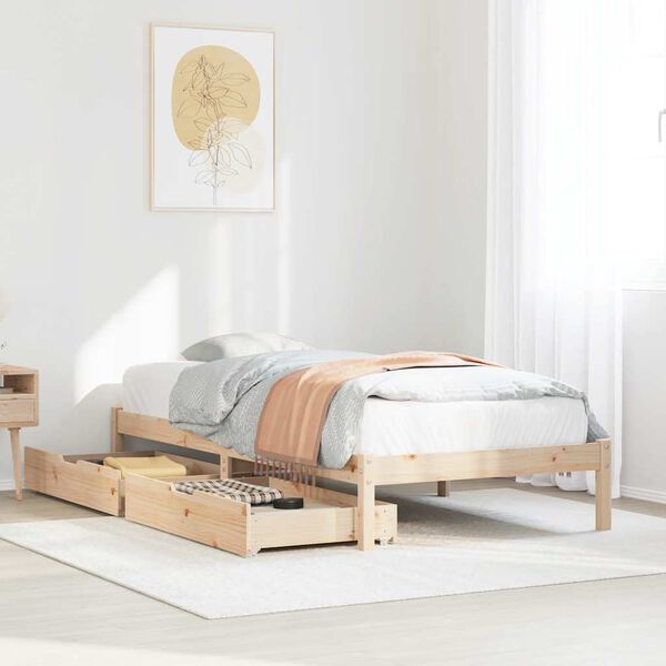 vidaXL Cadre de lit sans matelas 90x200 cm bois de pin massif