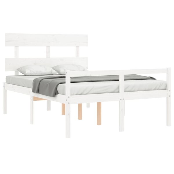 vidaXL Lit pour personne &acirc;g&eacute;e sans matelas blanc bois massif