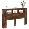vidaXL Tête de lit à LED chêne fumé 160x18,5x103,5cm bois d'ingénierie