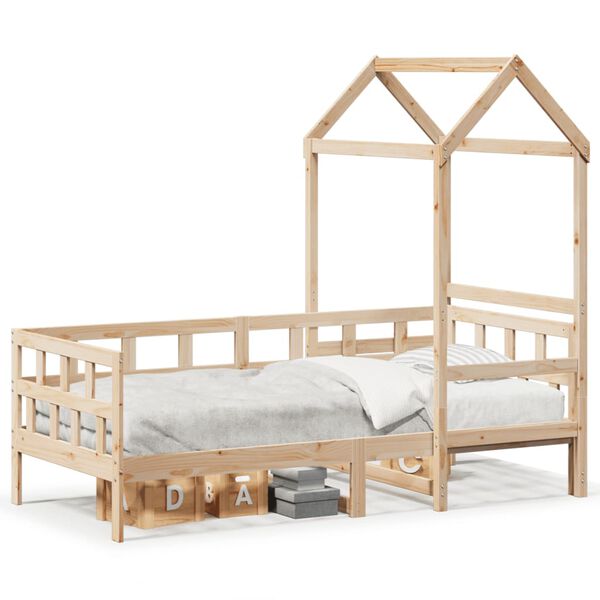 vidaXL Lit de jour avec toit sans matelas 90x200 cm bois massif