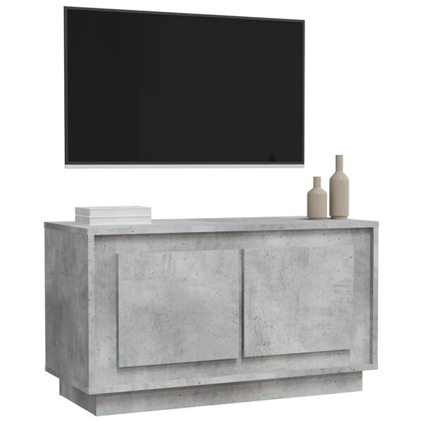 vidaXL Meuble TV gris béton 80x35x45 cm bois d'ingénierie
