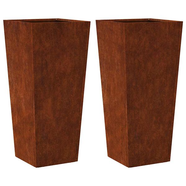 vidaXL Jardini&egrave;res 2 pcs 35x35x75 cm acier r&eacute;sistant aux intemp&eacute;ries