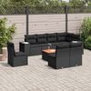 vidaXL Salon de jardin 9 pcs avec coussins noir résine tressée