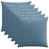 vidaXL Housse de coussin 6 pcs ALMELO Bleu 65 x 65 cm velours c&ocirc;tel&eacute;