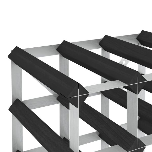 vidaXL Casier &agrave; bouteilles pour 20 bouteilles Noir Bois de pin solide