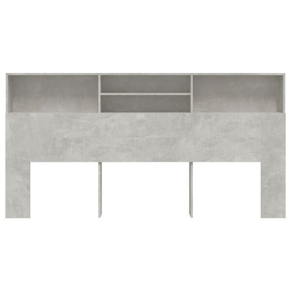 vidaXL Armoire de t&ecirc;te de lit Gris b&eacute;ton 200x19x103,5 cm