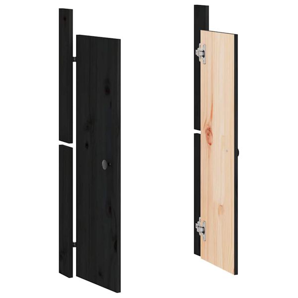 vidaXL Portes de cuisine d'ext&eacute;rieur MEPPEL 2 pcs noir bois de pin massif