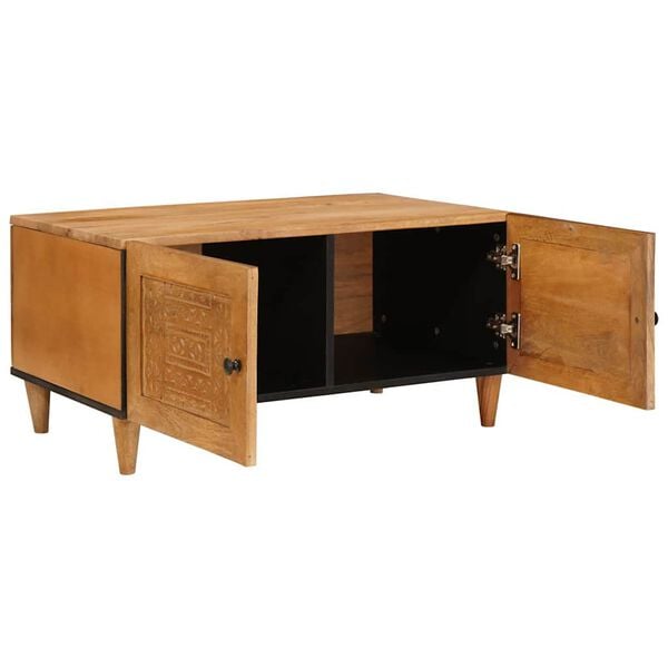 vidaXL Table basse Marron Clair 80 x 50 x 40 cm Bois d'acacia massif