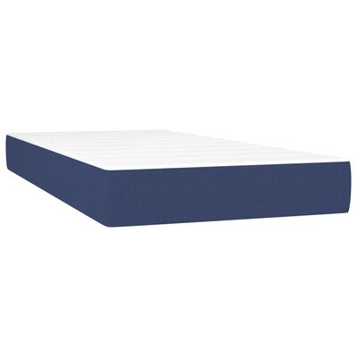 vidaXL Matelas de lit à ressorts ensachés Bleu 100x200x20 cm Tissu