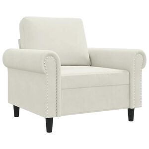 vidaXL Fauteuil Cr&egrave;me 60 cm Velours