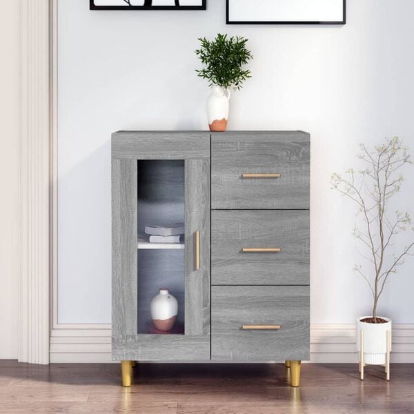 vidaXL Buffet sonoma gris 69,5x34x90 cm bois d'ingénierie