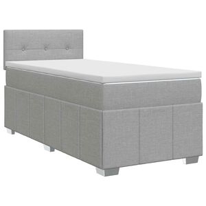 vidaXL Lit boxspring avec matelas Gris clair 90 x 190 cm Tissu